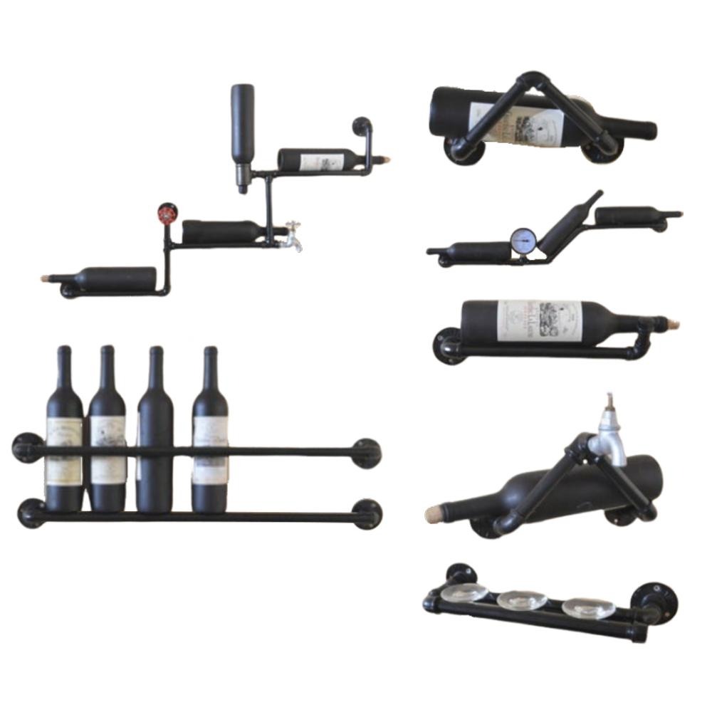 【台灣出貨】鐵管酒櫃工業風酒架置物架鐵藝酒架杯架牆壁架水管架紅酒架酒吧餐廳咖啡廳裝飾倒掛壁掛玻璃杯杯架酒杯架工業風lof-細節圖2