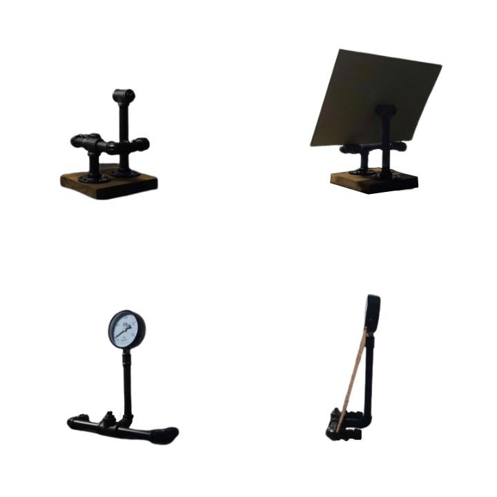 👉台灣現貨免等24H內寄👈立牌架告示牌架工業風鐵架桌架手工loft鐵管架公告架桌面架鐵牌架水管架鐵管立架木板牌架子-細節圖2