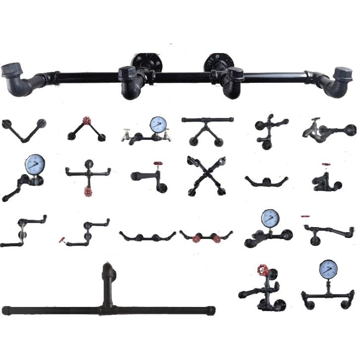 【台灣現貨】24H內出免等-鐵管衣架服飾店衣架酒架鐵管架鐵支架loft民宿衣架層板架置物架收納架鐵架衣帽鉤門把架鐵管裝飾-細節圖2