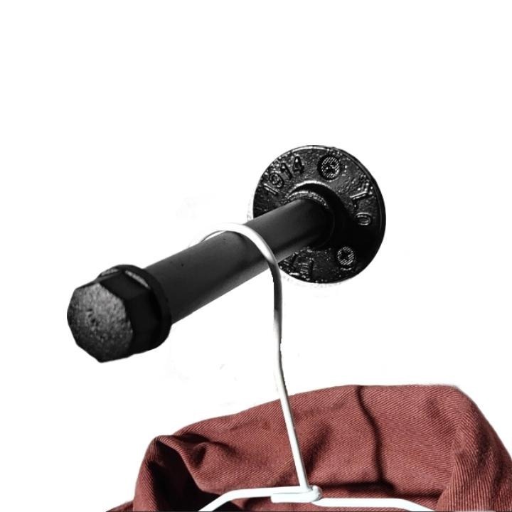 👉台灣現貨免等24H內寄👈美式掛勾復古風工業風loft隔板支撐架架子衣架法蘭片鍍鋅管造型衣架三角架四分管層板架衣鉤鐵管-細節圖2