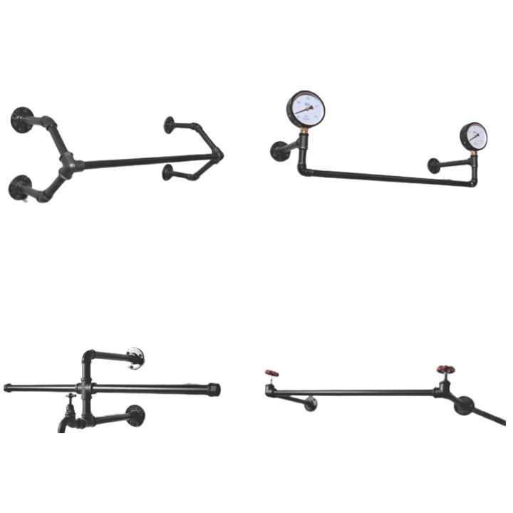 👉台灣現貨免等24H內寄👈工業風衣架鐵管衣架牆面衣架服飾店衣架側掛正掛衣架loft衣架牆面架衣帽架展示架服裝店水管架子-細節圖2
