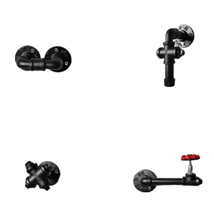 👉台灣現貨免等24H內出👈工業風手把鐵管把手水管拉把手金屬手把loft美式木門把手拉手鐵把手鍍鋅管四分把手門把-細節圖2