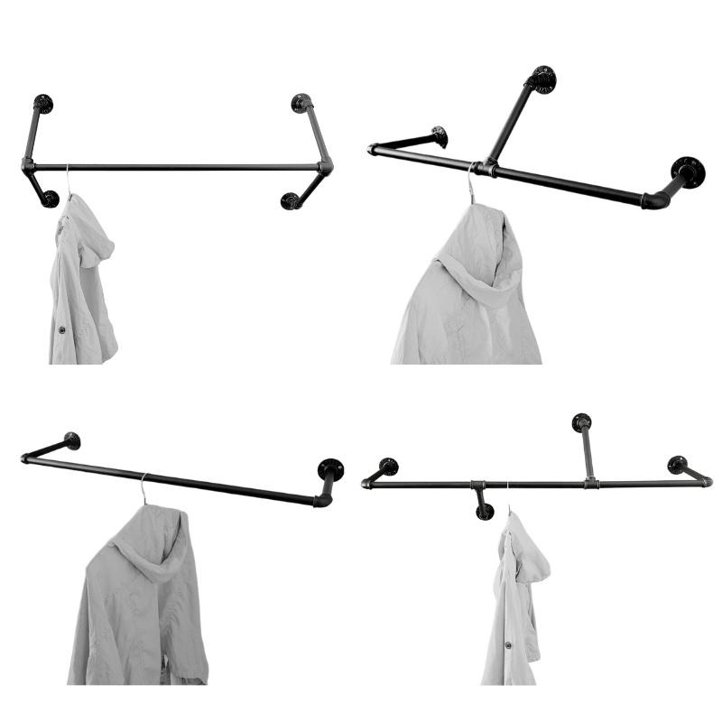 👉台灣現貨免等24H內寄👈工業風衣架鐵管衣架牆面衣架服飾店衣架側掛正掛衣架loft衣架牆面架衣帽架展示架服裝店水管架子-細節圖2