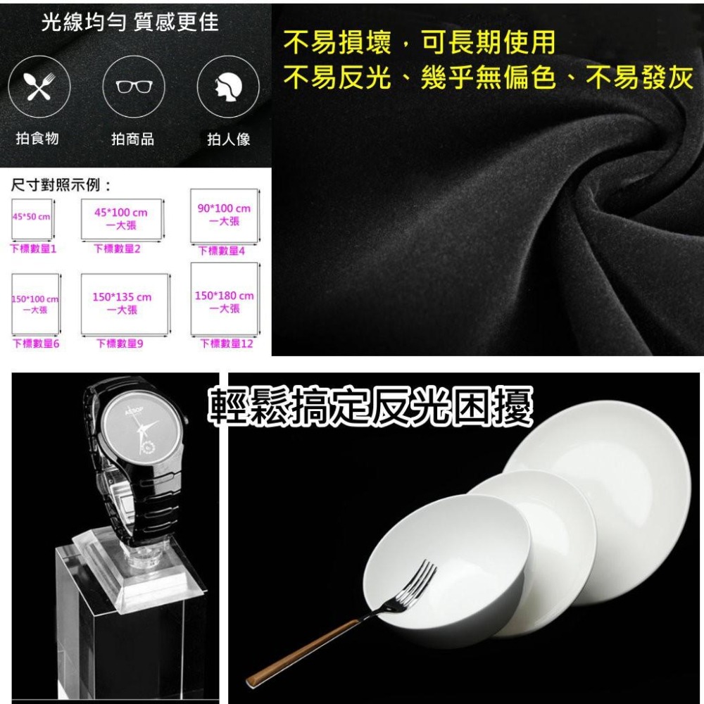 【台灣現貨】黑色吸光布攝影專用吸光布吸光背景布黑絨布人像不反光植絨背景布純色拍照背景拍照道具植絨布證件背景布拍照背景布-細節圖3