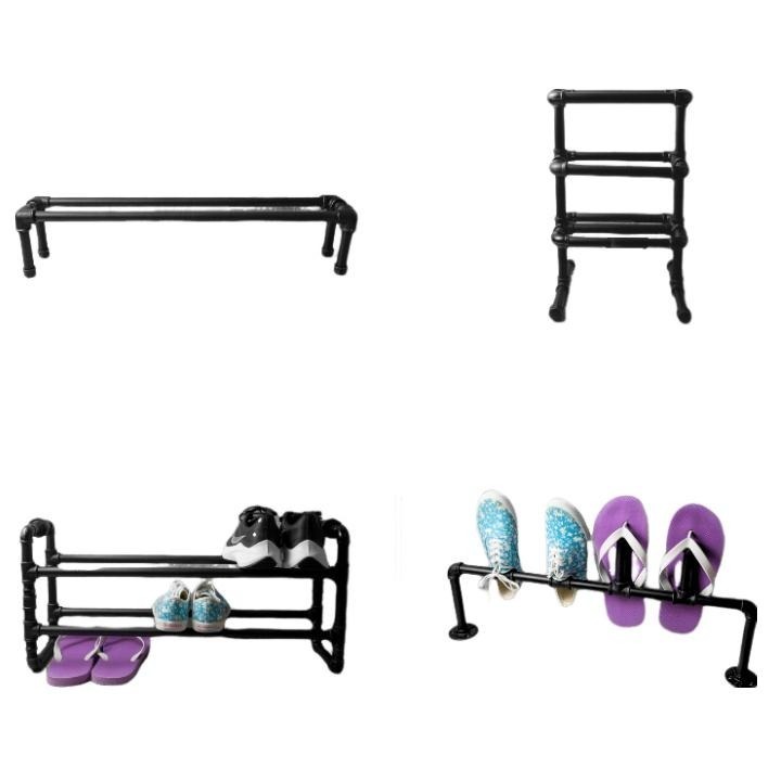 【台灣現貨】免等24H內寄👉水管鞋架鐵管鞋架玄關鞋架置物架置物鞋架簡易鞋架客廳鞋架鞋櫃架鞋子架子拖鞋架loft工業風鞋架-細節圖2