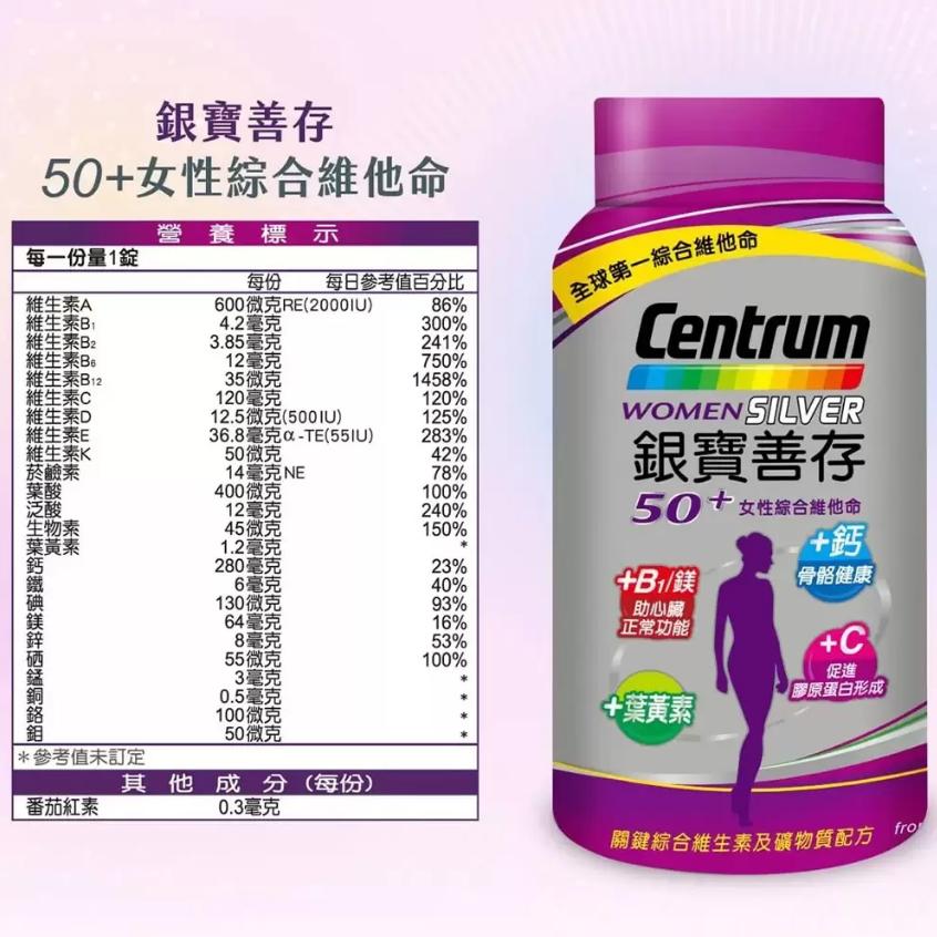 特價【Costco好市多代購】銀寶善存50+ 女性 男性 綜合維他命 290錠 /善存 女男 綜合維他命 280錠 最新-細節圖2