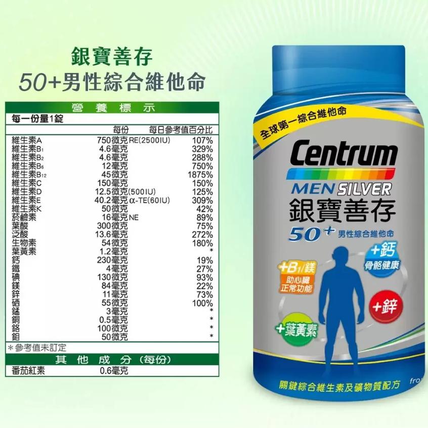 特價【Costco好市多代購】銀寶善存50+ 女性 男性 綜合維他命 290錠 /善存 女男 綜合維他命 280錠 最新-細節圖3