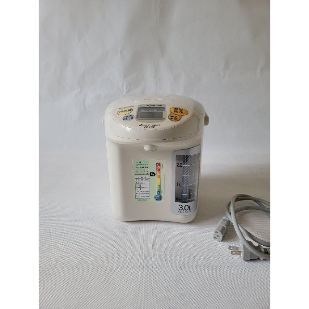 約9成新便宜賣-【ZOJIRUSHI 象印】 日本製 3公升 3L寬廣視窗微電腦電動熱水瓶(CD-LGF30)-細節圖2