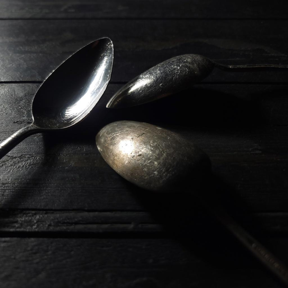 【台灣現貨】歐式復古鍍銀叉匙六件組-Vintage舊物中古老件二手銀器拍照道具鍍銀叉子鍍銀湯匙西洋餐具 | 伯爵古器-細節圖2