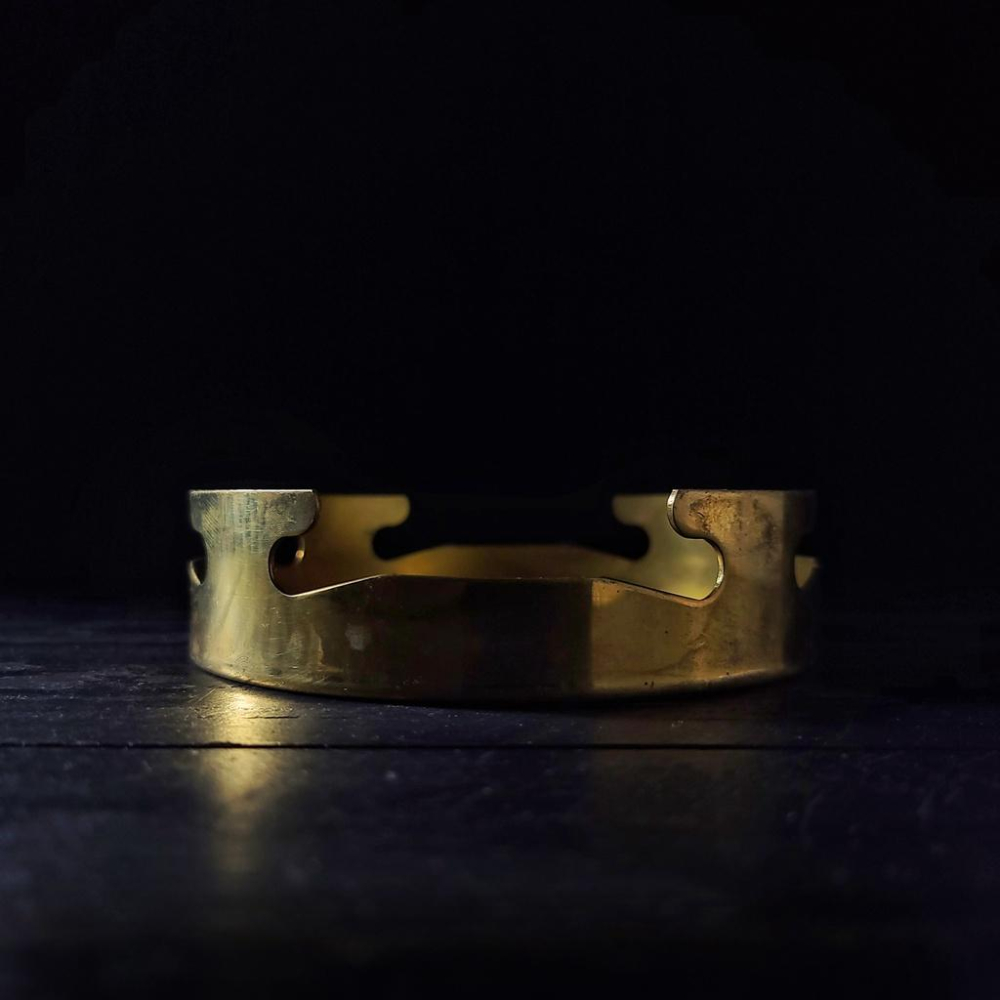 【台灣現貨】歐式復古黃銅座架-Vintage舊物中古老件二手銅器拍照道具黃銅皇冠盤黃銅碟黃銅菸灰缸靜物擺件 | 伯爵古器-細節圖4