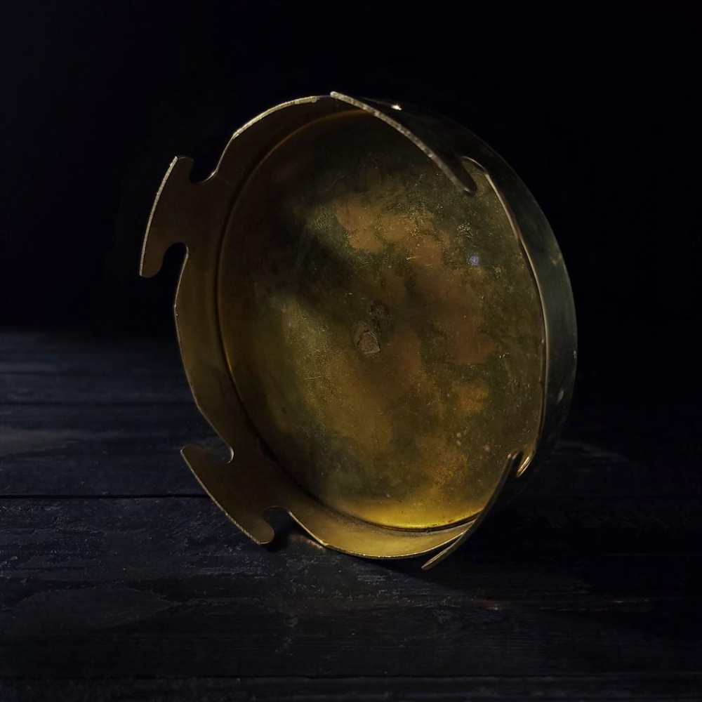 【台灣現貨】歐式復古黃銅座架-Vintage舊物中古老件二手銅器拍照道具黃銅皇冠盤黃銅碟黃銅菸灰缸靜物擺件 | 伯爵古器-細節圖8