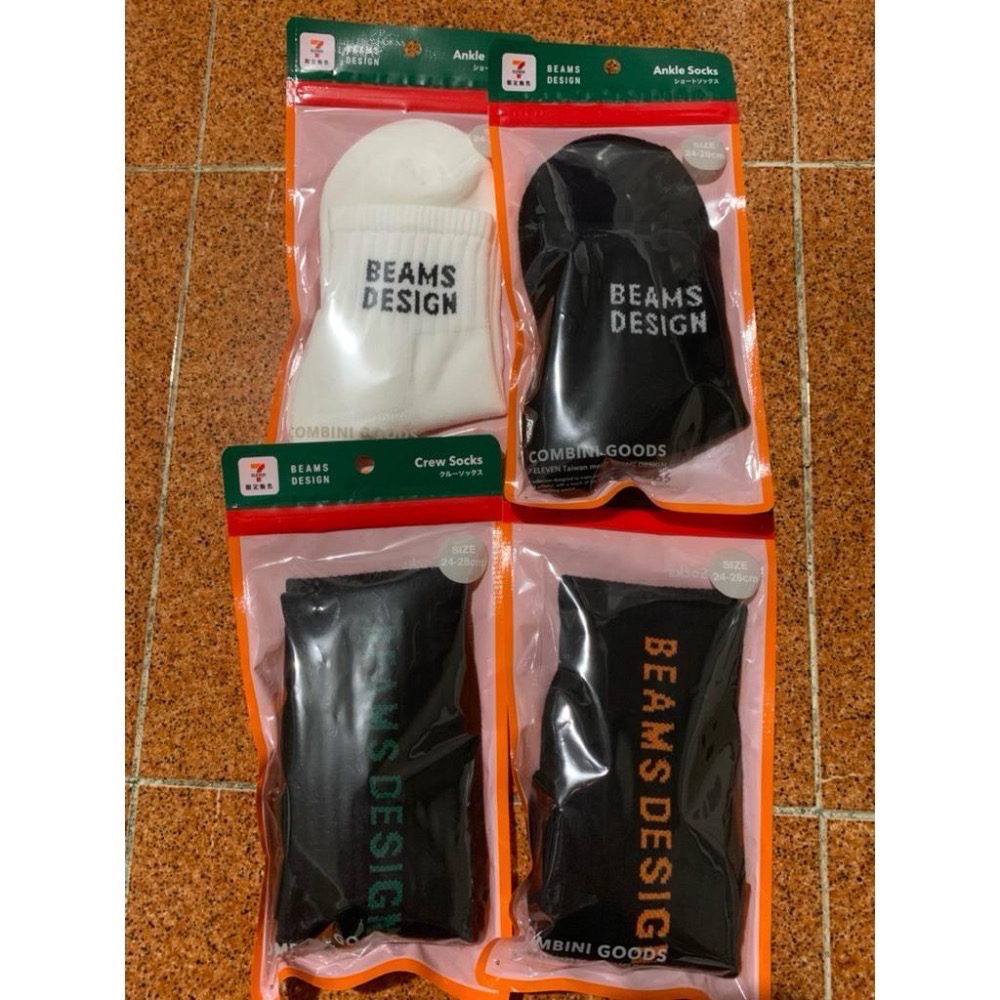 BEAMS 襪子 聯名系列商品 中筒襪 短筒襪 COMBINI GOODS 台灣製造 7-11 BEAMS DESIGN-細節圖2