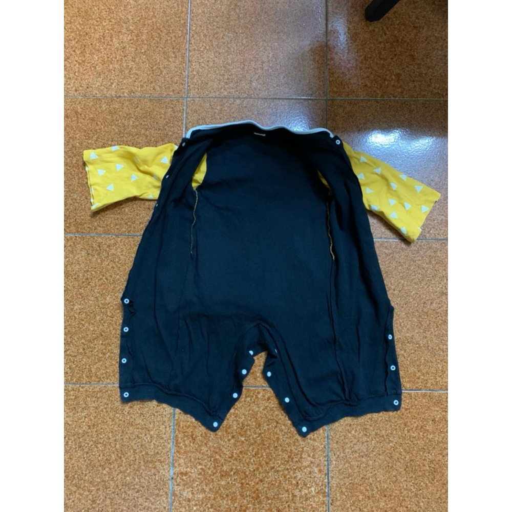 二手 鬼滅之刃 cosplay 我妻善逸 幼童連身衣 角色扮演 包屁衣 兒童純棉 90cm 動漫 萬聖節 聖誕節-細節圖5