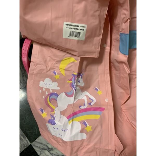 L兒童雨衣 粉色獨角獸 小馬 卡通圖案 女童 小孩 幼兒園 雨具-細節圖5