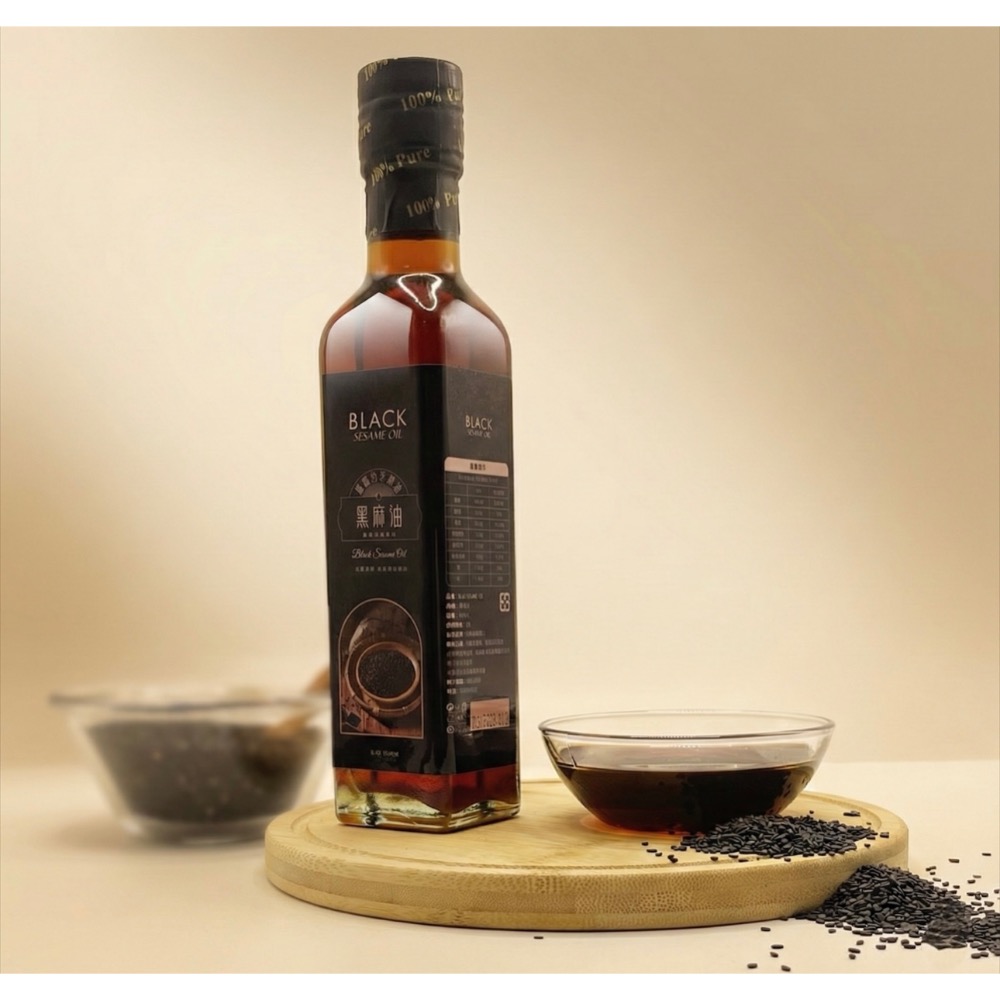 純正100%冷壓初榨黑芝麻油（原料：台灣芝麻）-細節圖2