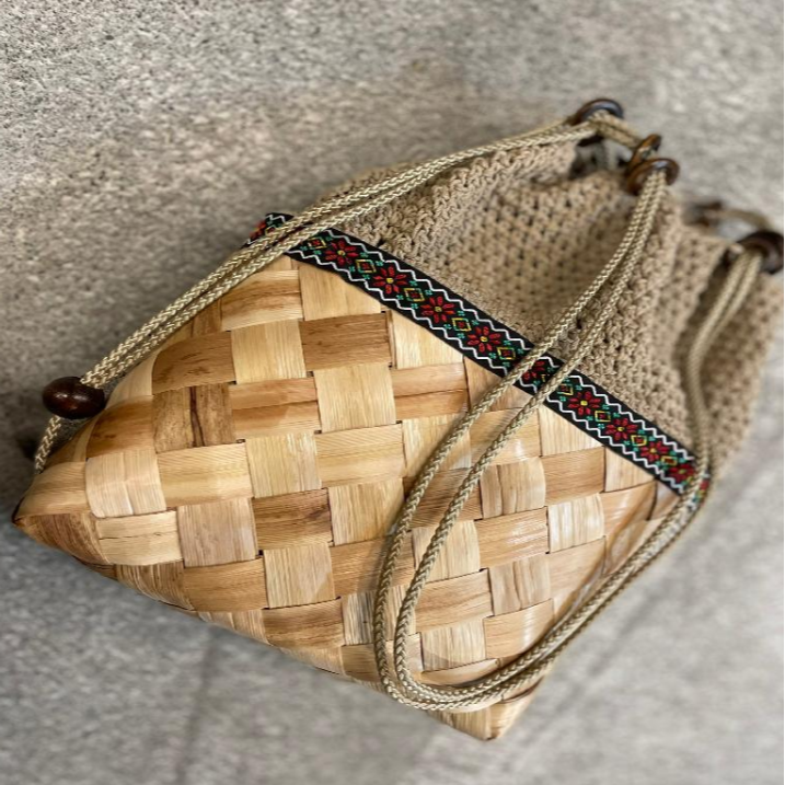 【原民手作】石山部落月桃格紋編織包-細節圖3