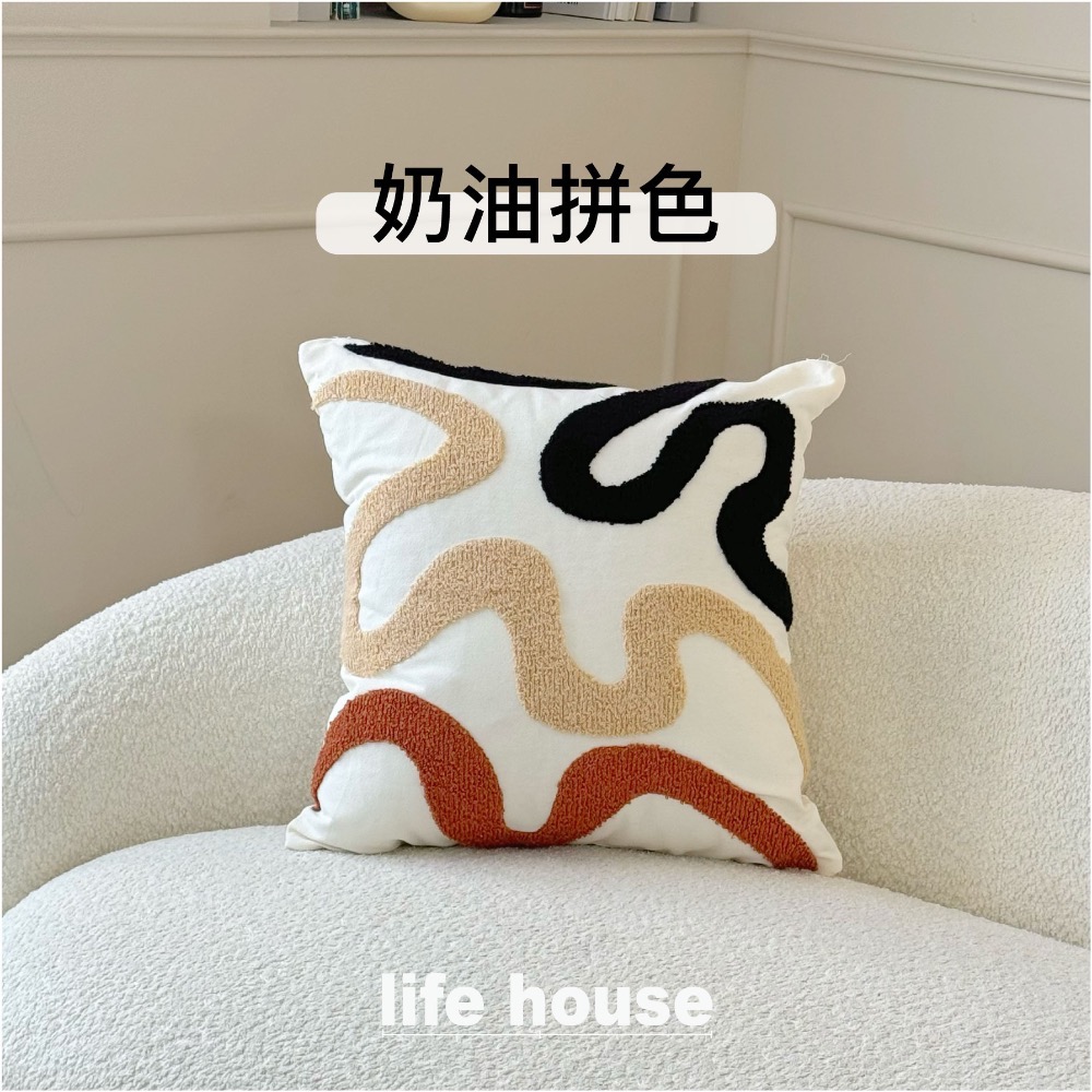 生活家｜抱枕套現代黑白幾何 45x45 字母印花 沙發靠枕套 枕頭套 靠墊套 簡約風格 裝飾枕套 靠背枕 台灣現貨-規格圖8