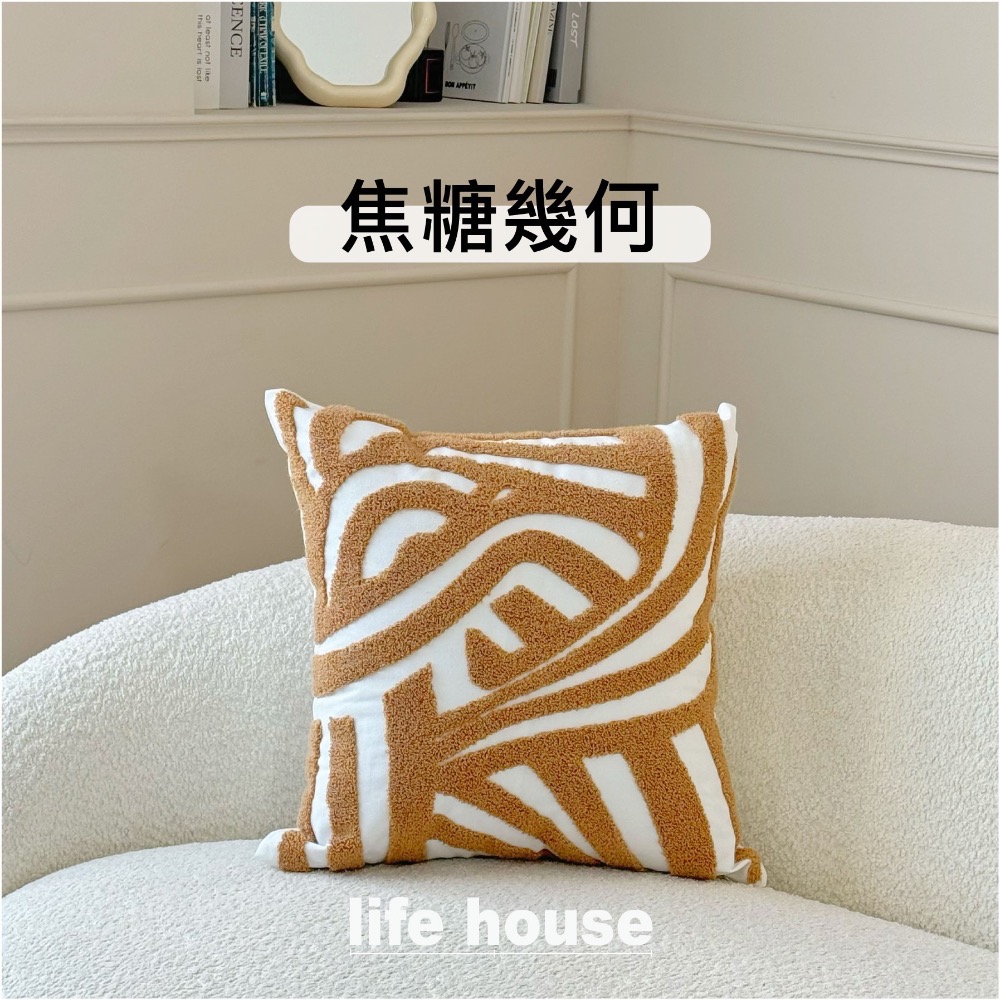 生活家｜抱枕套現代黑白幾何 45x45 字母印花 沙發靠枕套 枕頭套 靠墊套 簡約風格 裝飾枕套 靠背枕 台灣現貨-規格圖8