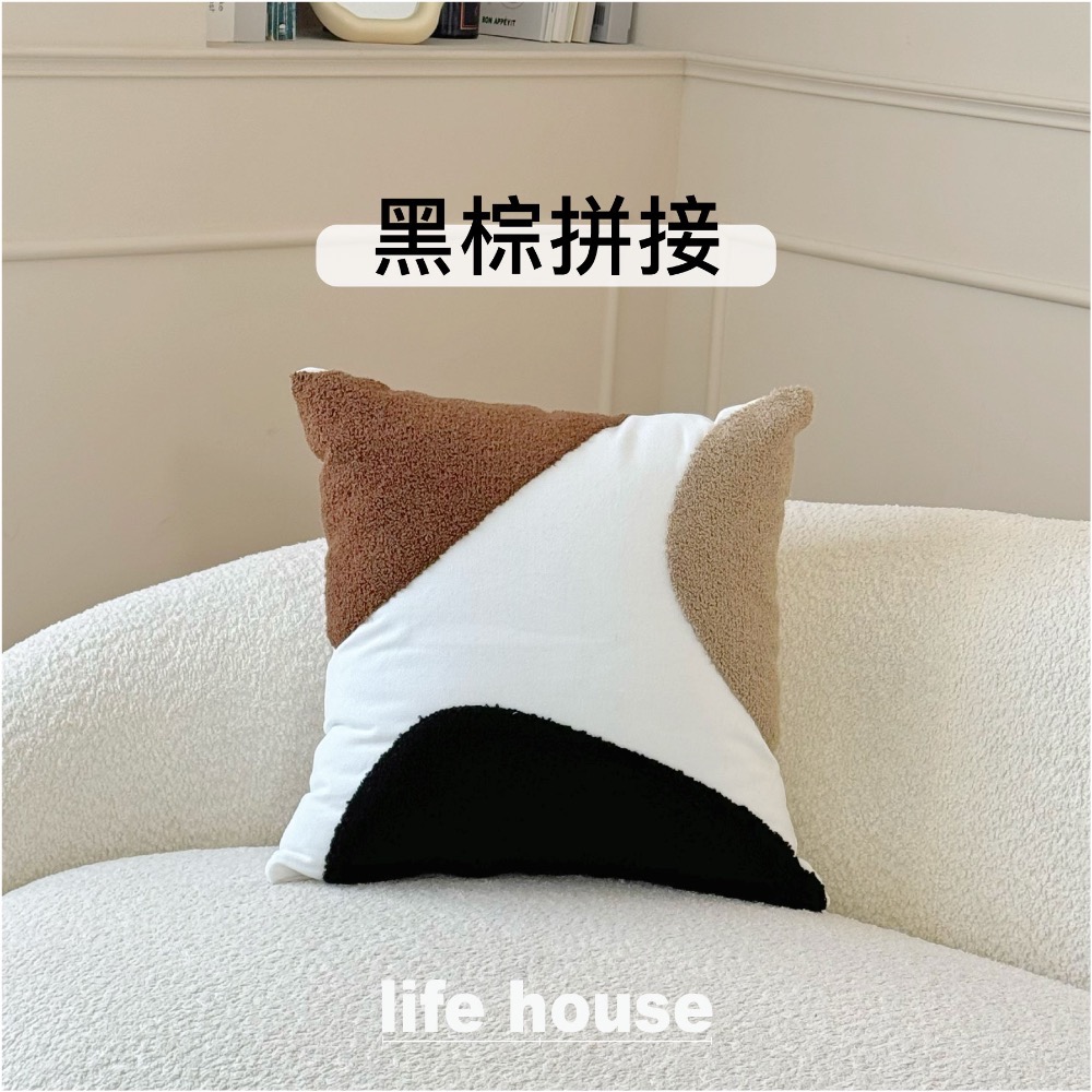 生活家｜抱枕套現代黑白幾何 45x45 字母印花 沙發靠枕套 枕頭套 靠墊套 簡約風格 裝飾枕套 靠背枕 台灣現貨-規格圖8