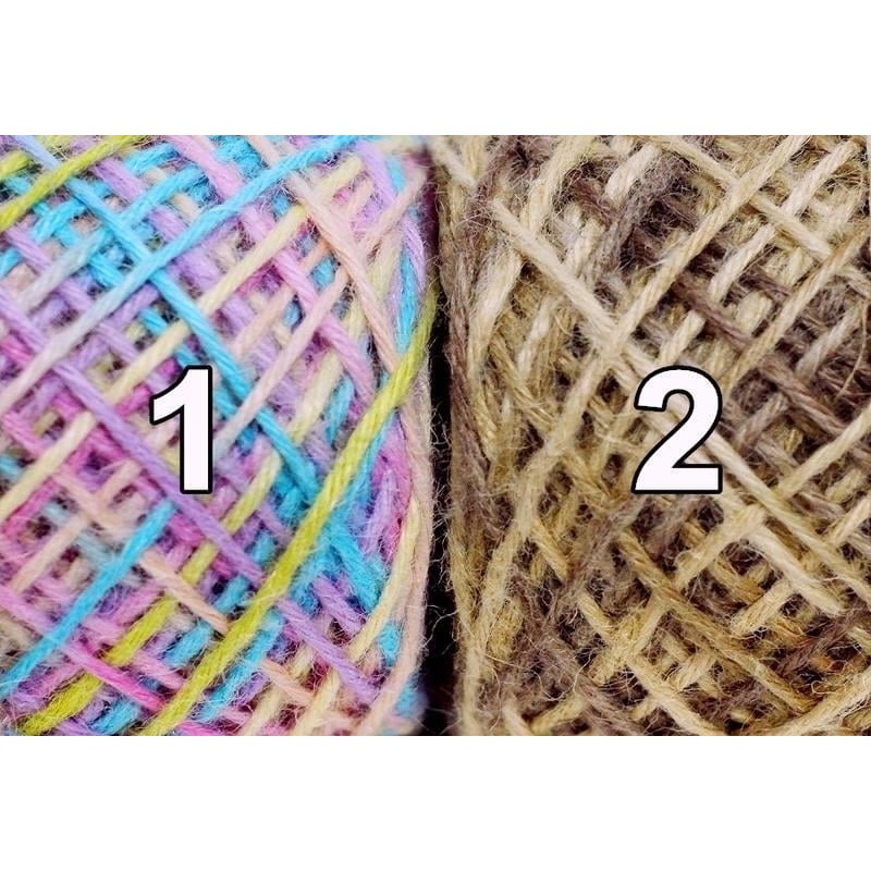 【翰翰手作材料】粗段染麻繩(5股) 180公克裝 彩色麻繩 編織繩 黃麻-細節圖2