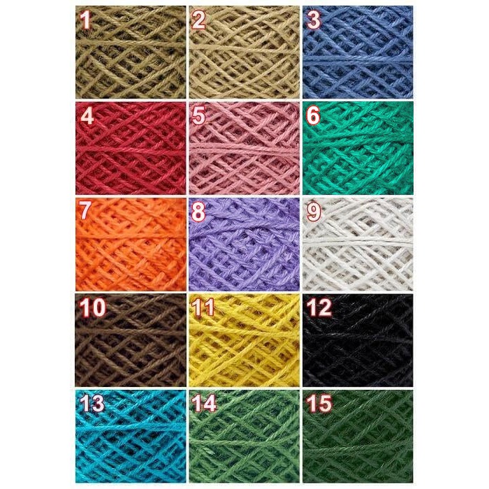 【翰翰手作】染色麻繩(60公克、180公克) 3mm 15色 80碼 (麻紗、編織、包裝、DIY手工藝、彩色麻線、黃麻)-細節圖3