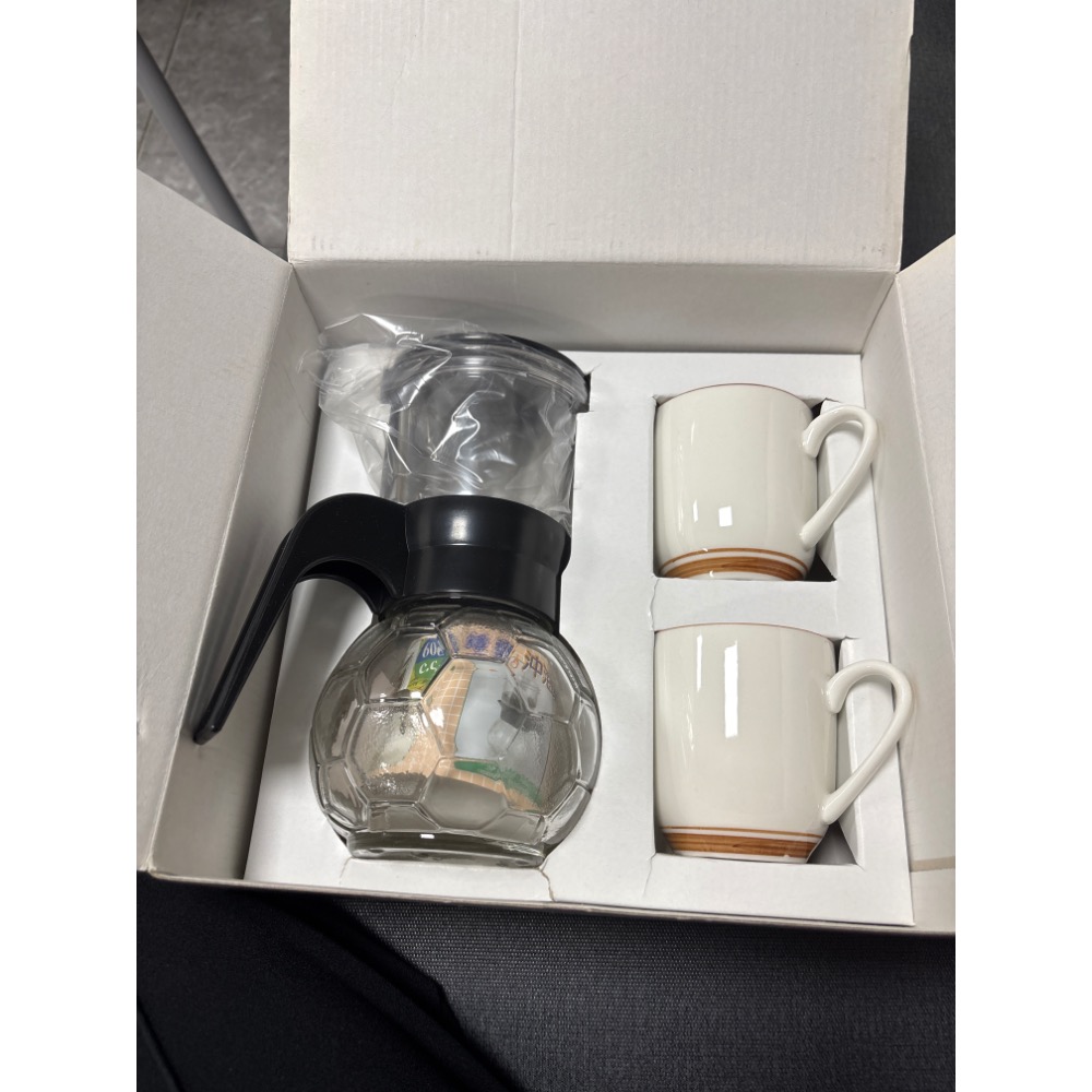臺灣製800cc沖泡壺+2入時尚玻璃杯 沖泡壺禮盒400cc泡咖啡泡茶-細節圖2