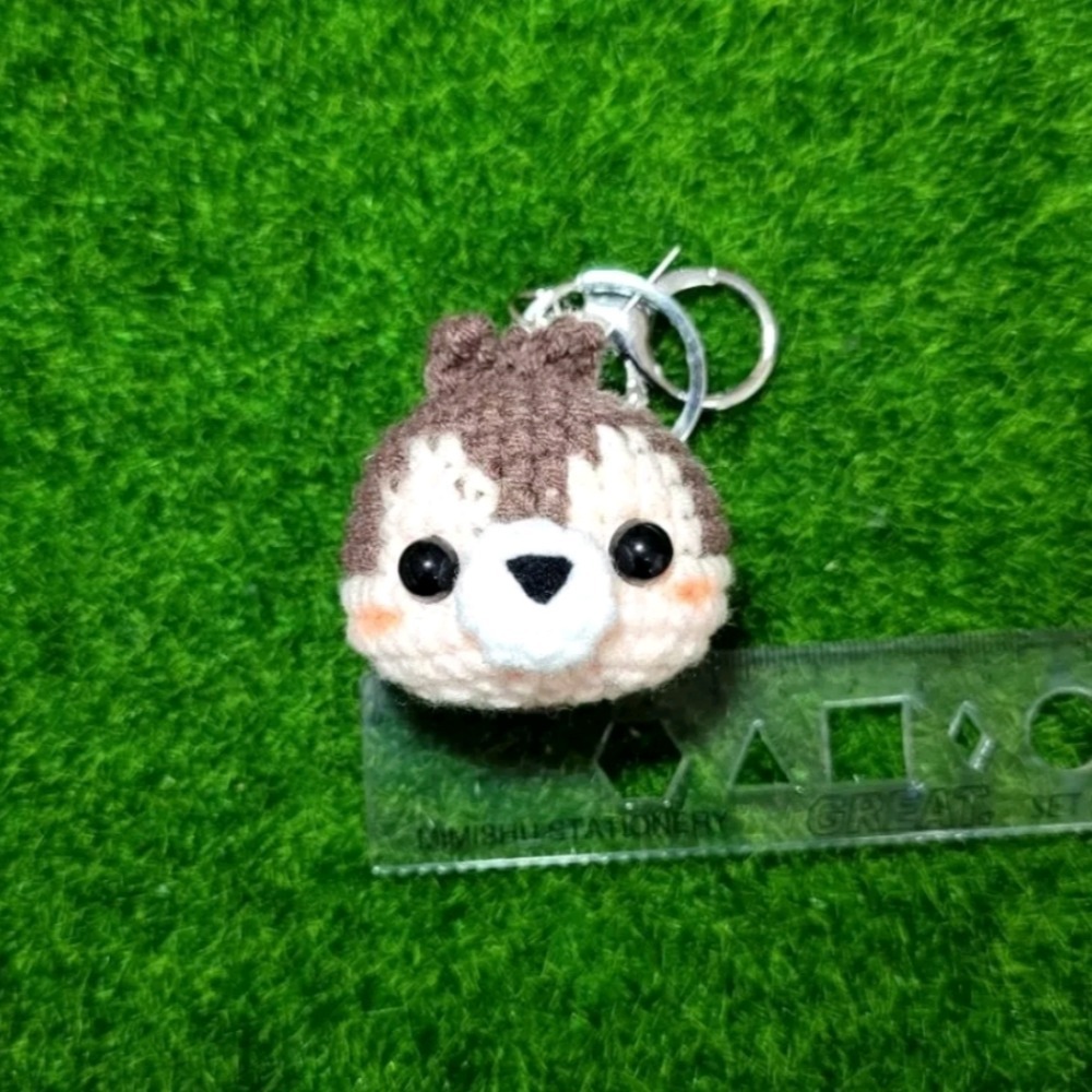 奇奇＆蒂蒂鑰匙圈～鈎針。針織。毛線娃娃～🍉-細節圖2