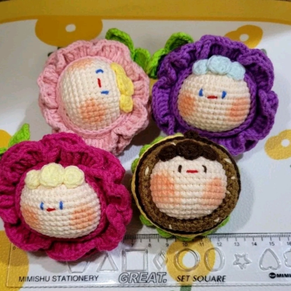 花花糰＆漢堡糰🌸🌸鈎針。針織。毛線娃娃～🍉-細節圖2