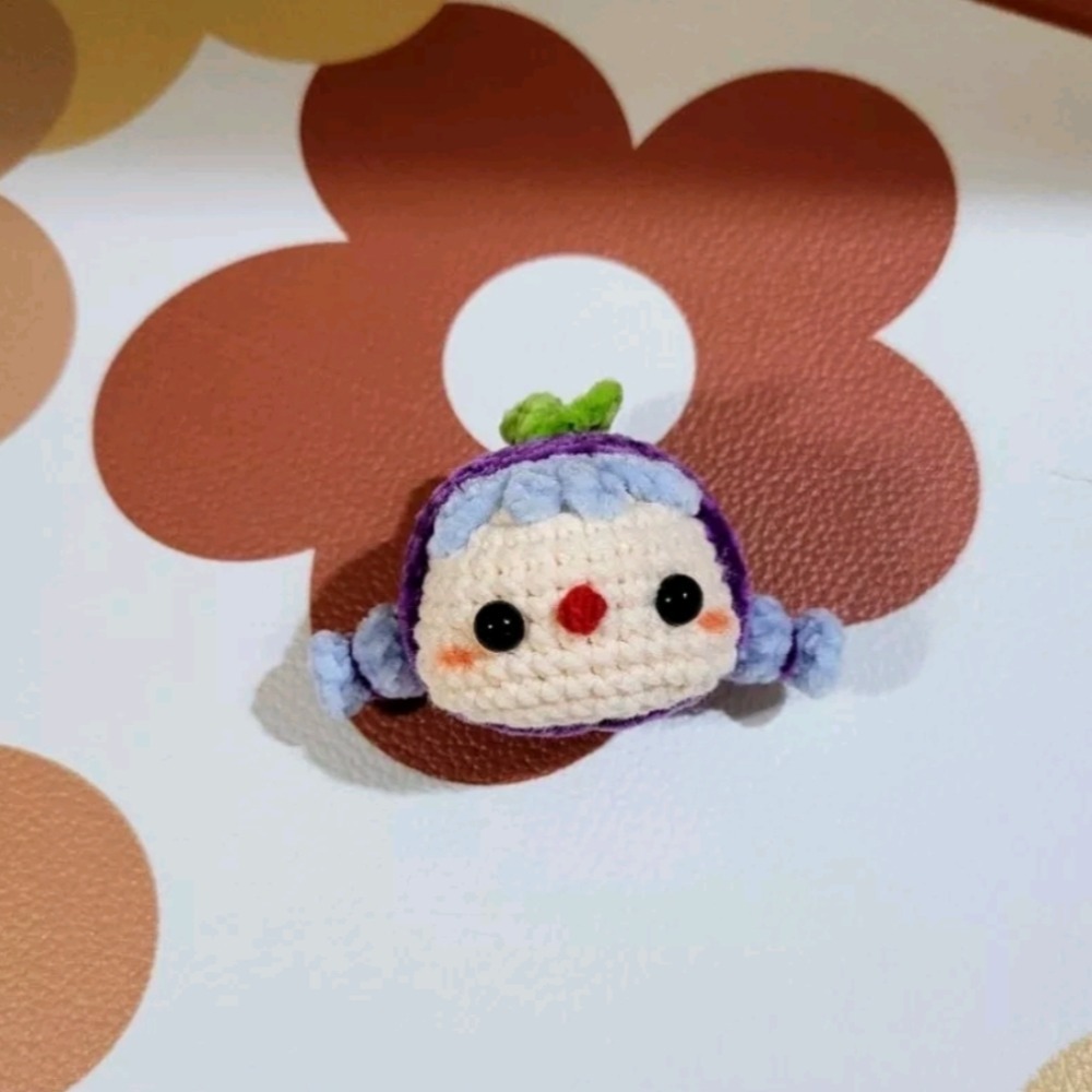 發芽了～～可愛妹妹頭鑰匙圈🌱鈎針。針織。毛線娃娃～🍉-細節圖4