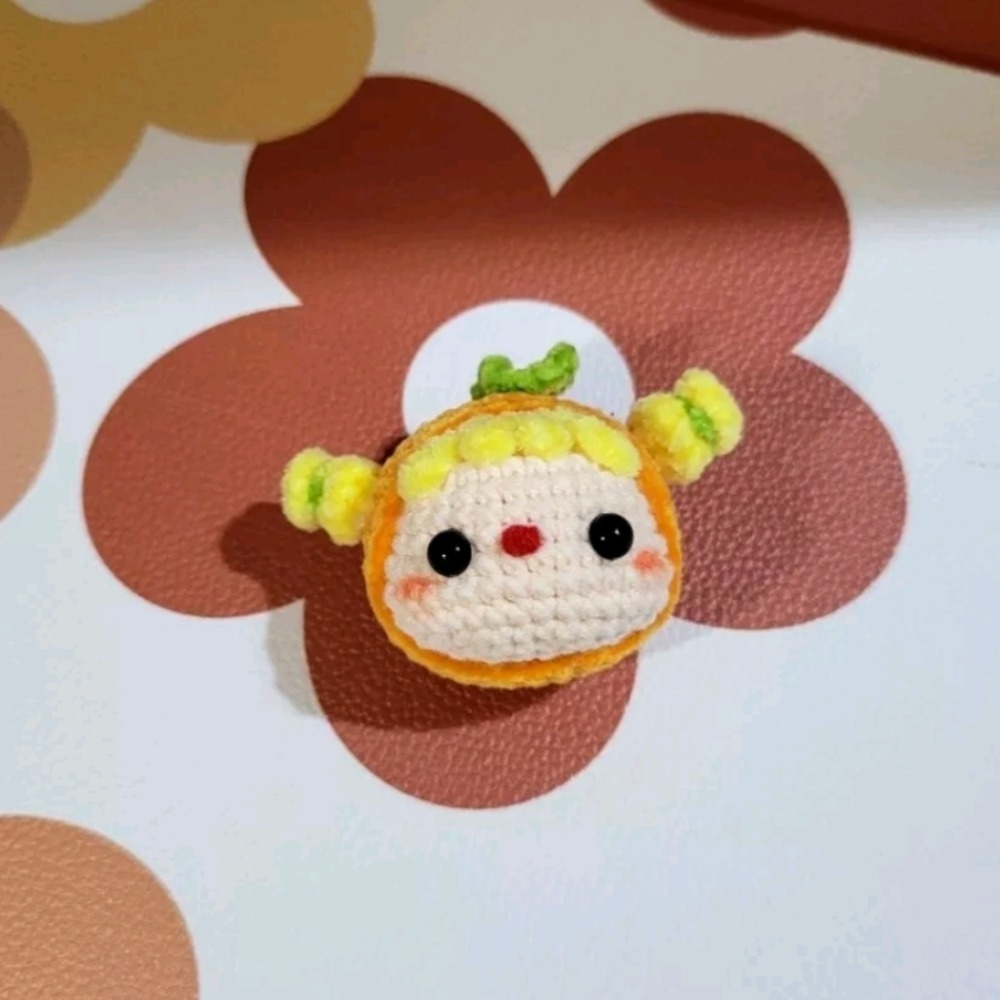 發芽了～～可愛妹妹頭鑰匙圈🌱鈎針。針織。毛線娃娃～🍉-細節圖5