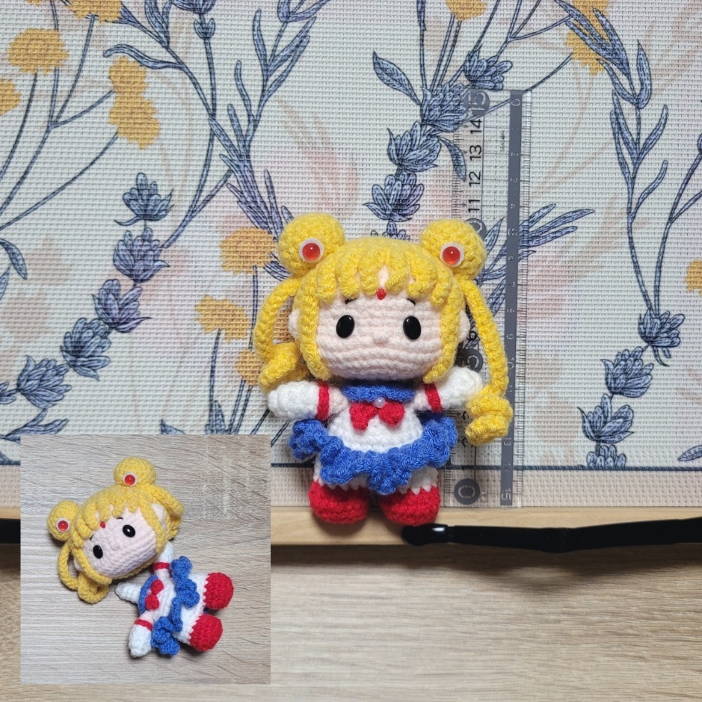 鈎針。針織。毛線娃娃～🍉美～～戰士～～🎀-規格圖9