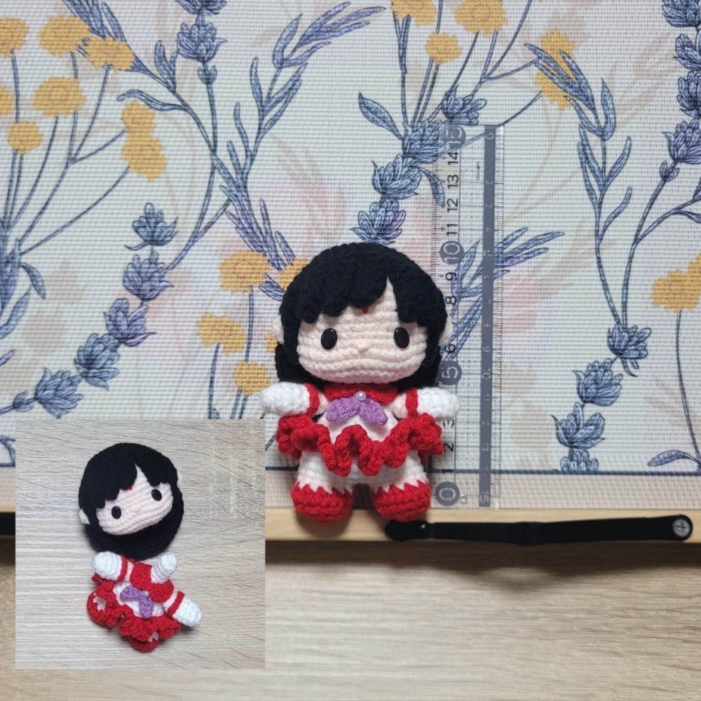鈎針。針織。毛線娃娃～🍉美～～戰士～～🎀-規格圖9