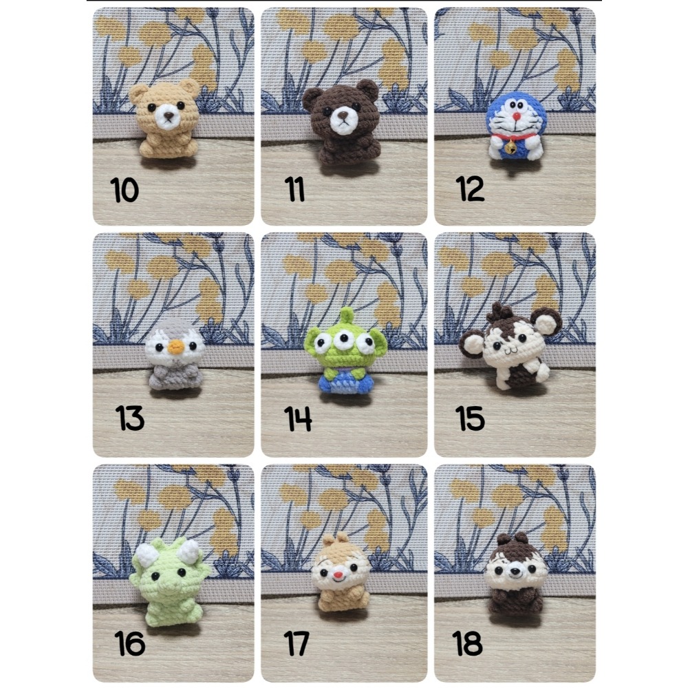 鈎針。針織。毛線娃娃～🍉迷你仔仔鑰匙圈🌈🌈-細節圖3