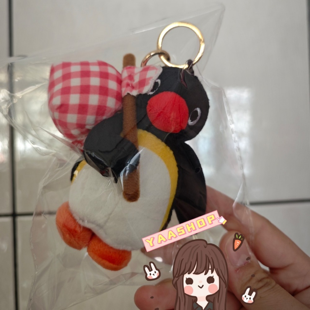 現貨🐯PINGU企鵝家族 PINGU主題封面包袱 雙手愛心PINGU PINGA吊飾坐姿娃娃 正品保證-規格圖2