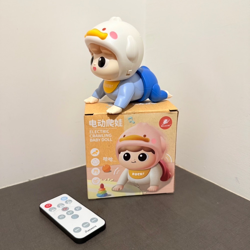 近全新-電動爬行娃娃 爬行娃娃 嬰幼兒電動爬娃 益智玩具 音樂玩具 學爬行玩具 寶寶電動爬娃 學步玩具-細節圖2