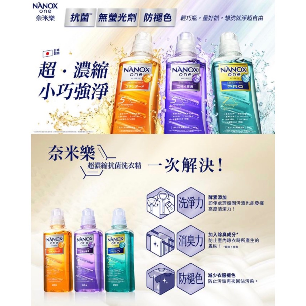 【小妤SHOP】日本獅王奈米樂超濃縮 抗菌洗衣精加強去漬 640g-細節圖4