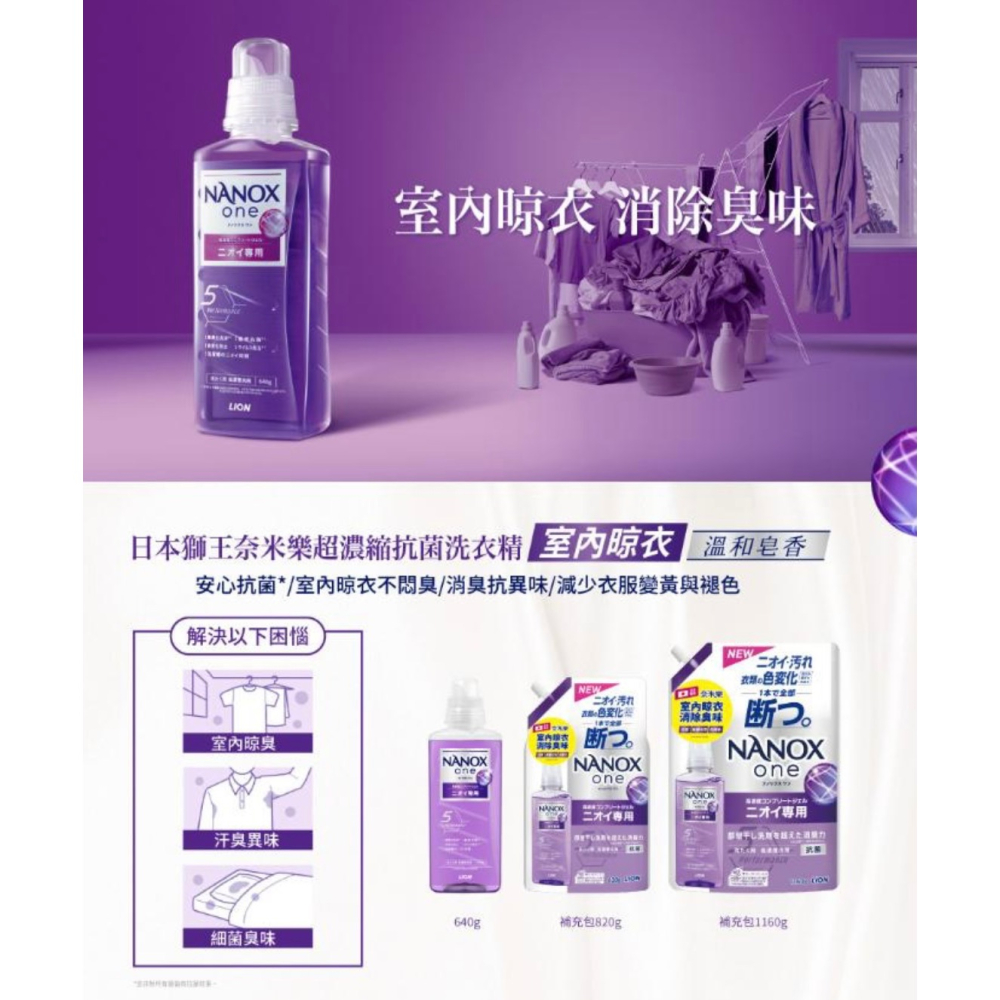 【小妤SHOP】日本獅王奈米樂超濃縮抗菌洗衣精-細節圖2
