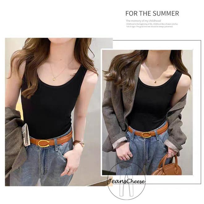 簡約純色顯瘦修身百搭 圓領背心 莫代爾上衣 莫代爾背心 內搭背心 打底上衣 外穿 無袖背心 無袖上衣 坦克背心-細節圖4