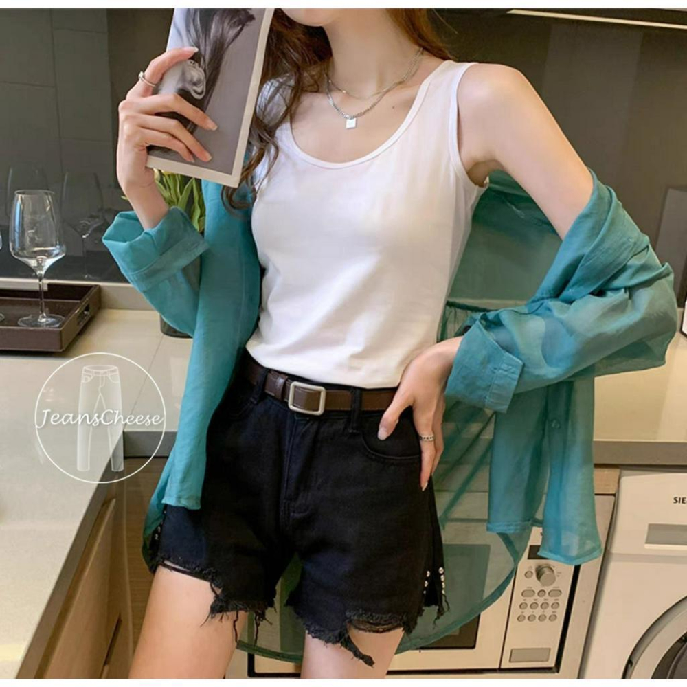 簡約純色顯瘦修身百搭 圓領背心 莫代爾上衣 莫代爾背心 內搭背心 打底上衣 外穿 無袖背心 無袖上衣 坦克背心-細節圖6