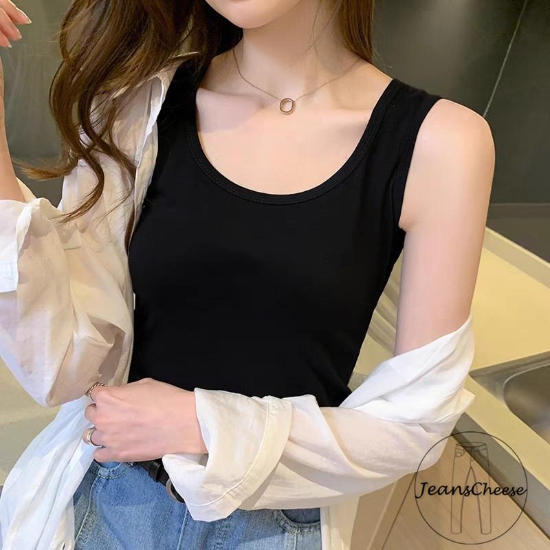 簡約純色顯瘦修身百搭 圓領背心 莫代爾上衣 莫代爾背心 內搭背心 打底上衣 外穿 無袖背心 無袖上衣 坦克背心-細節圖9