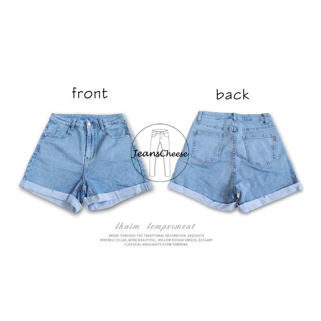 高腰薄彈透氣牛仔短褲.高腰短褲.涼感短褲.淺色牛仔褲.休閒短褲.文青風.休閒褲.女生短褲.反摺短褲.S9.1996-細節圖8