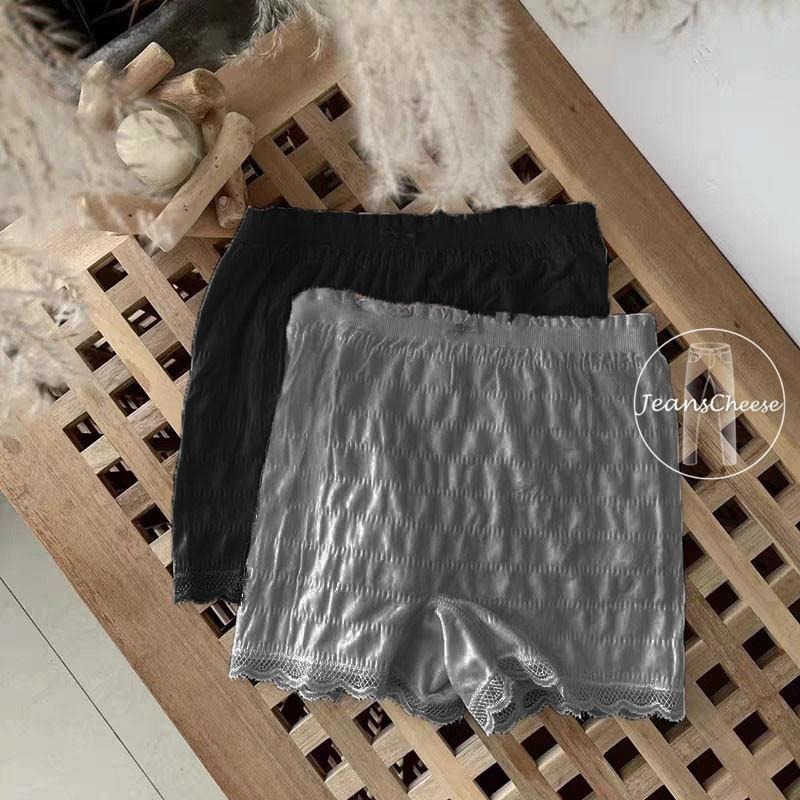 蕾絲木耳邊 高彈力棉質 安全褲 免穿內褲 貼心加襠設計 蕾絲內褲 無痕內褲 無縫內褲 防走光 打底褲 四角褲  女生內褲-細節圖8