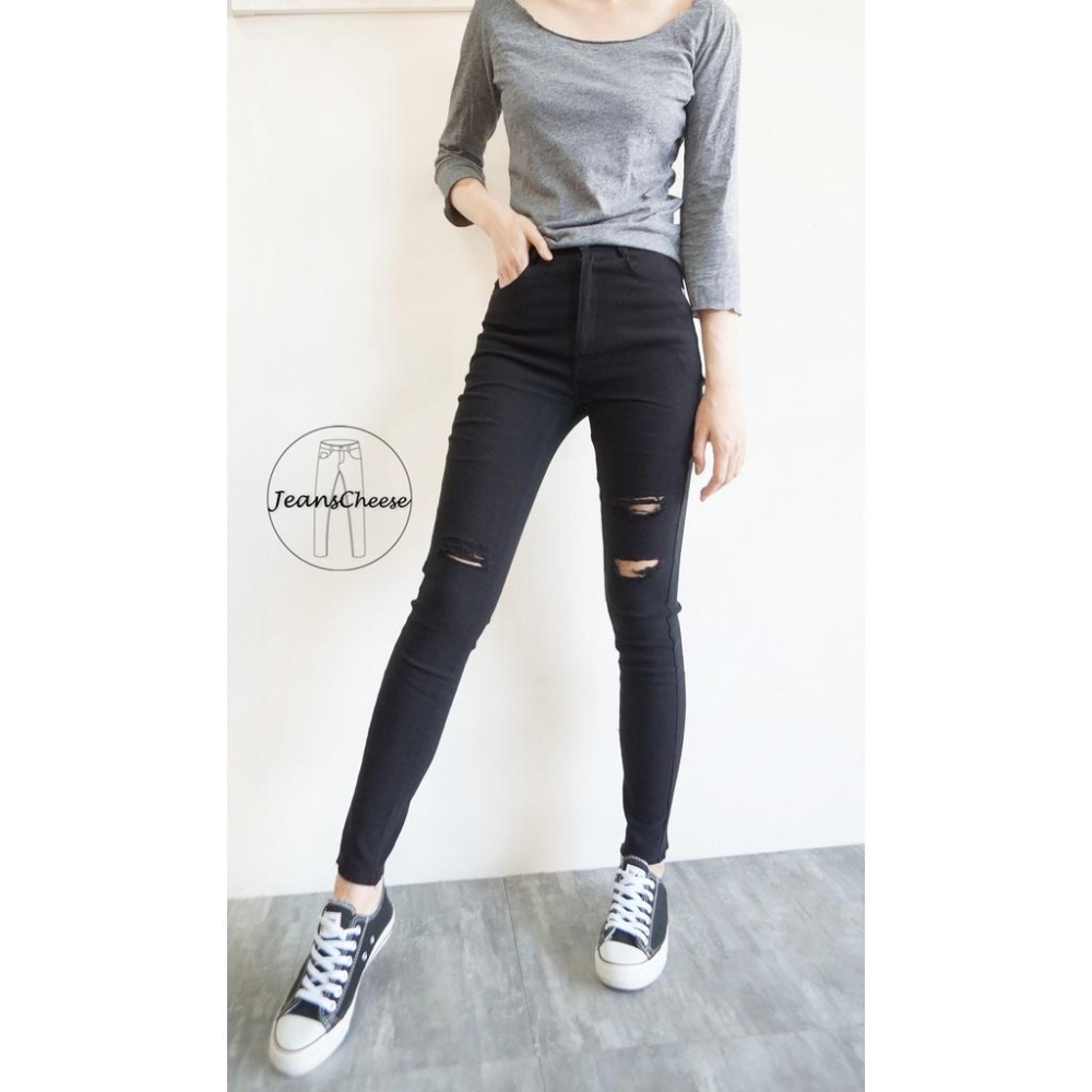 超彈不擠肉!不跑絲 -6KG加彈直紋高腰顯瘦黑褲.百搭.女裝.鉛筆褲.割破內搭褲.黑色長褲.女生黑褲.F4.8547-細節圖7