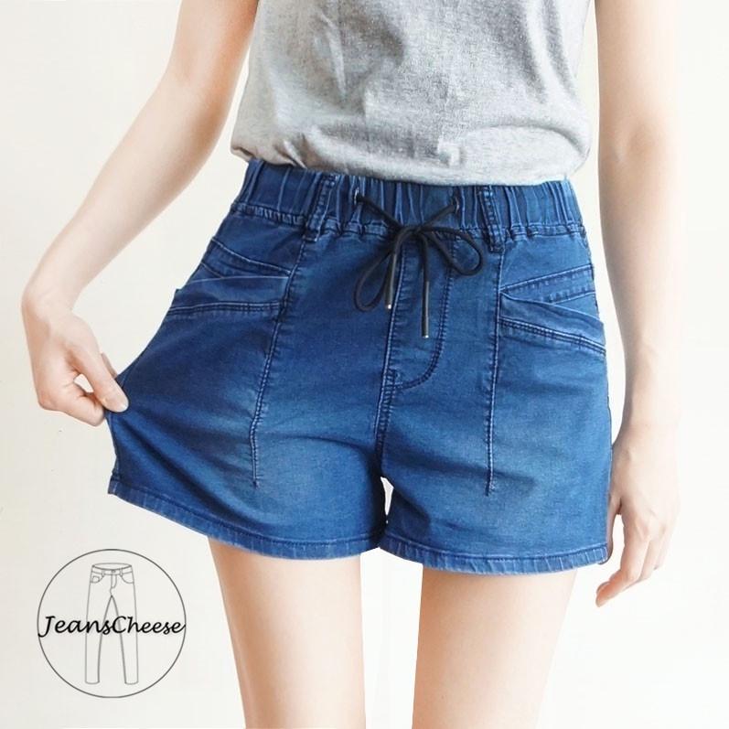 高腰A字顯瘦V剪裁口袋.牛仔短褲.高腰短褲.A字短褲.休閒褲.牛仔褲.休閒短褲.闊腿褲.寬鬆褲子.女生短褲.F9.066-細節圖5