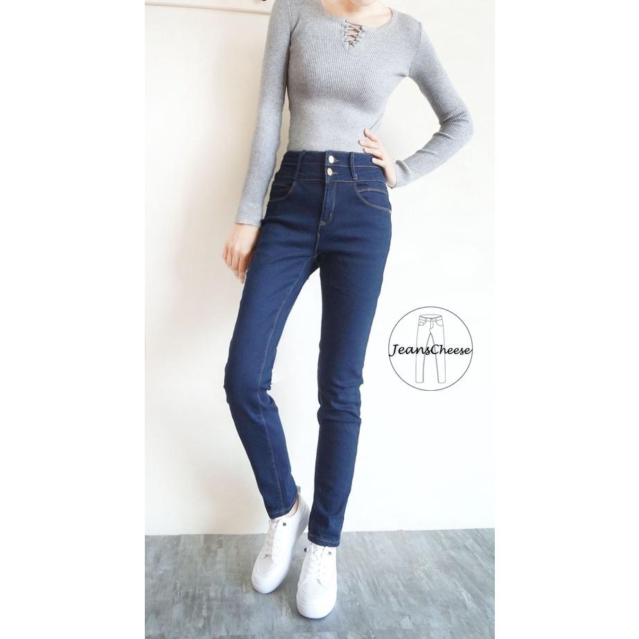 高腰雙釦磨毛牛仔褲.直筒褲.保暖.冬天.刷毛長褲.保暖褲.刷毛牛仔褲.長褲女.小直筒.顯瘦彈性女生長褲#.W6.6668-細節圖4