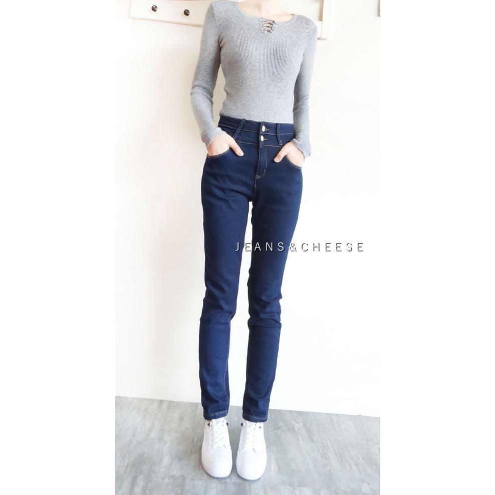 高腰雙釦磨毛牛仔褲.直筒褲.保暖.冬天.刷毛長褲.保暖褲.刷毛牛仔褲.長褲女.小直筒.顯瘦彈性女生長褲#.W6.6668-細節圖6