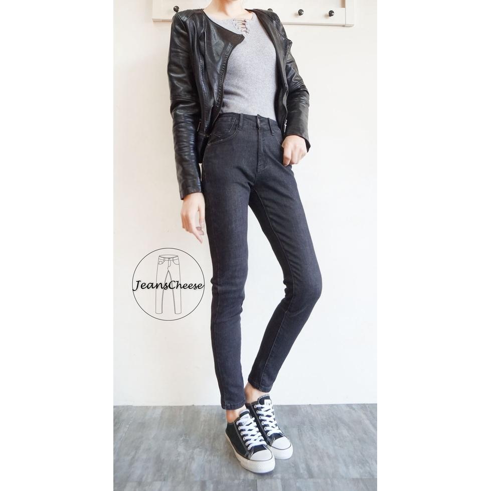 超彈力🌠顯瘦高腰磨毛牛仔褲.歐美風黑灰水洗丹寧牛仔褲.冬天保暖褲.牛仔長褲.保暖.女裝.高腰長褲女煙灰褲W6.6566-細節圖5