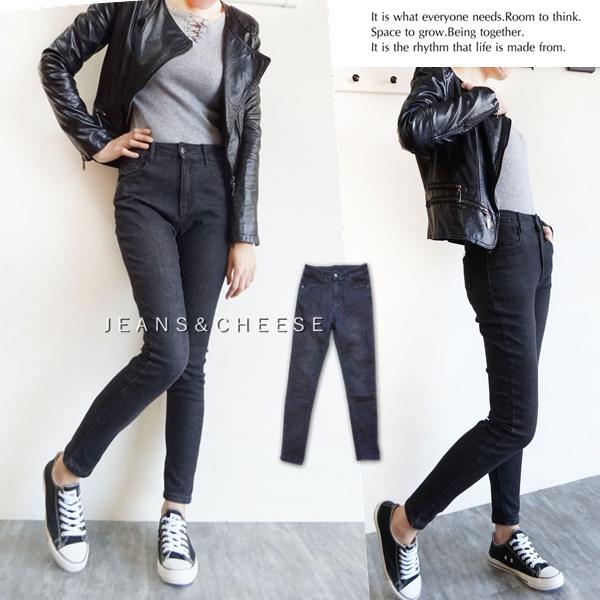 超彈力🌠顯瘦高腰磨毛牛仔褲.歐美風黑灰水洗丹寧牛仔褲.冬天保暖褲.牛仔長褲.保暖.女裝.高腰長褲女煙灰褲W6.6566-細節圖7
