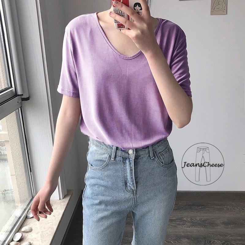 9色任選💖顯瘦韓妞款百搭短袖T恤 短袖棉T 大學T 短袖T恤 短袖上衣 短T 女生上衣 女裝 素T 圓領上衣 圓領t恤-細節圖5