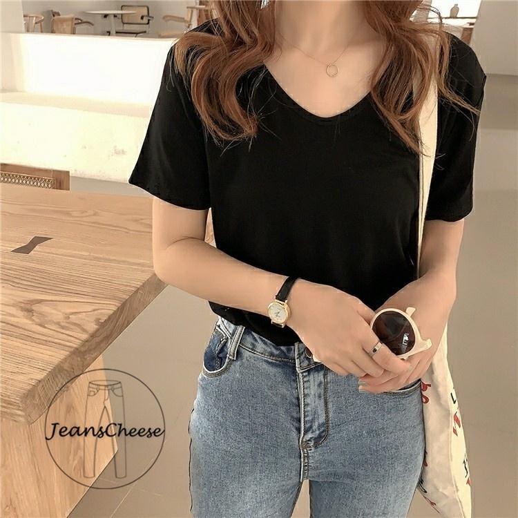 9色任選💖顯瘦韓妞款百搭短袖T恤 短袖棉T 大學T 短袖T恤 短袖上衣 短T 女生上衣 女裝 素T 圓領上衣 圓領t恤-細節圖6